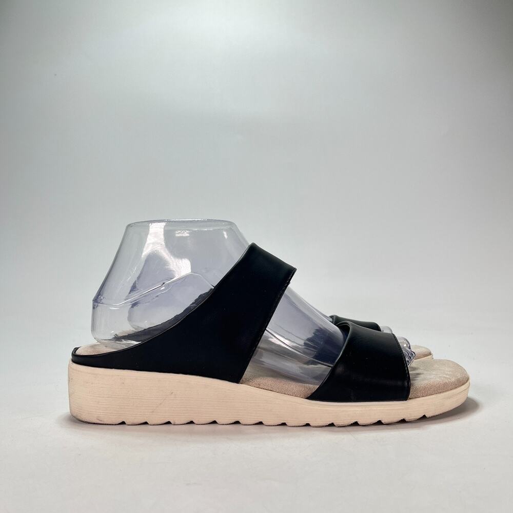 Kensie Endy Comfort Black Casual Double Band Straps Slide Sandals Womens Size 9M